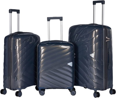 Limra LMA-1929 Polypropylene Luggage Set, 3 Sizes, 4 Wheels - Brown product image 1