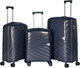 Limra LMA-1929 Polypropylene Luggage Set, 3 Sizes, 4 Wheels - Brown product image 1