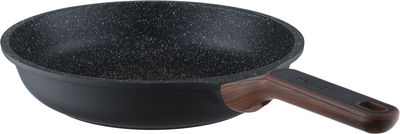 Robust Granite cookware set with glass lid, wooden handle, 7 pieces - black product image 4
