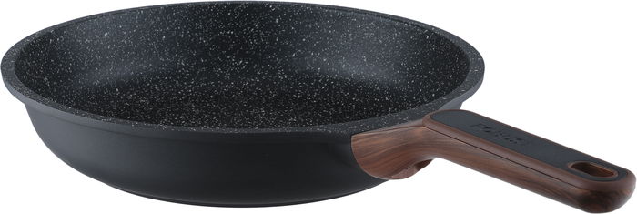 Robust Granite cookware set with glass lid, wooden handle, 7 pieces - black product image 4