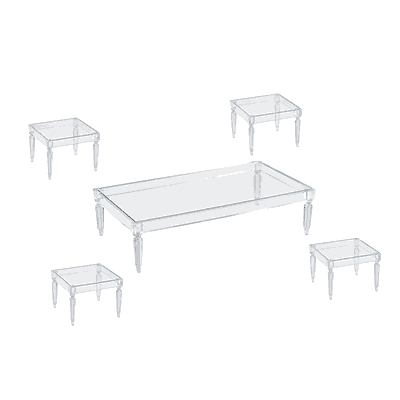 طقم طاولات اكريلك و زجاج، 5 قطع - شفاف product image 2