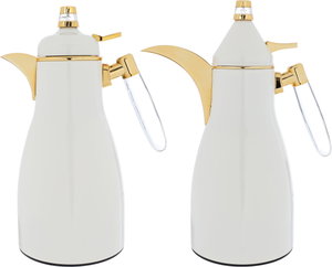 Alsaif Gallery Falwah Thermos Set, 2 Pieces, 1/1 Liter, Glass inner container, Stainless Steel Body - Pearl product image 2
