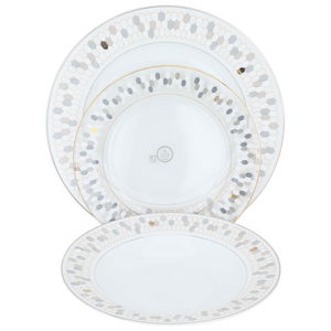 طقم سفرة بورسلان السيف غاليري، 86 قطعة، شكل سداسي - أبيض product image 4