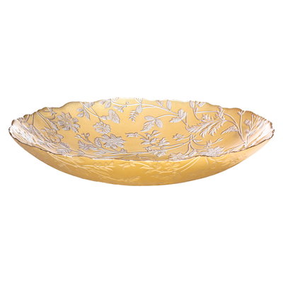 Al Saif Gallery Glass Serving Plate, 40 cm, Round - Gold product image 1