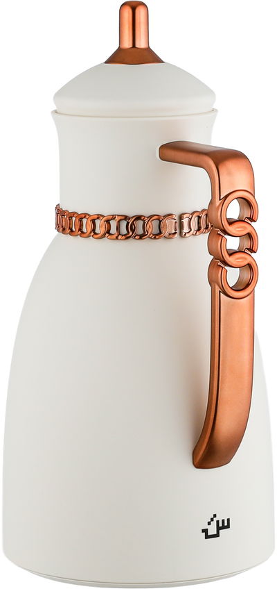 طقم ترامس بيان السيف غاليري، 0.7 / 1 لتر، 2 قطعة، حافظة داخلية زجاج حراري، يد نحاسي - أبيض مطفي product image 7