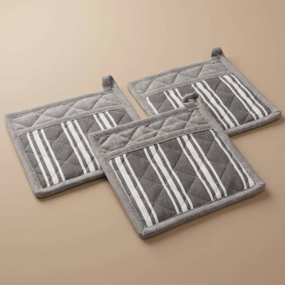 طقم حامل وعاء فايبر السيف غاليري، 3 قطع - أبيض مع رمادي product image 1