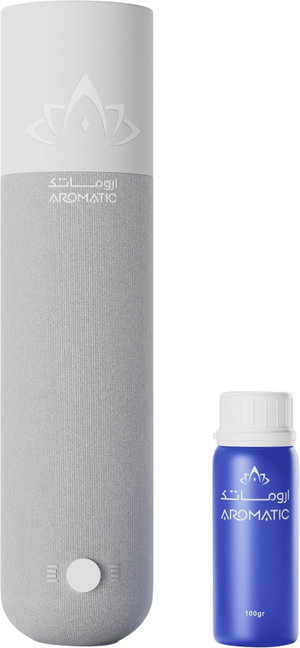 جهاز التعطير المُضيء الذكي اروماتيك، اضاءة LED، AF450، يدعم البلواتوث - رمادي product image