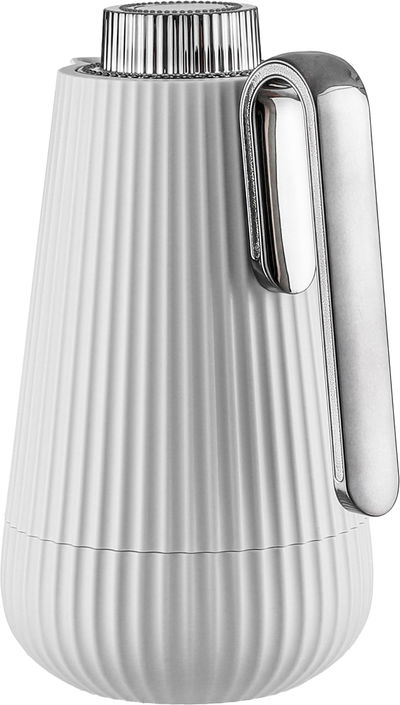 Glory Sumo Thermos, 1 liter, nickel handle, glass interior, push-button - light gray, glossy black product image 2