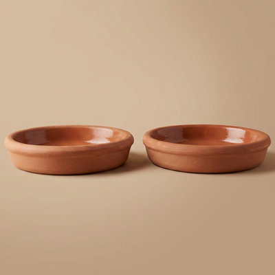 طقم صينية فخار السيف غاليري، قطعتين - بني product image 1
