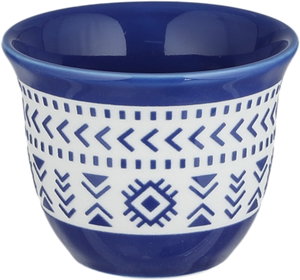 Al Saif Gallery Saudi Arabian Porcelain Coffee Cup Set, 6 Pieces, Artistic Decorations - White and Blue product image 2