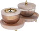 مبخرة وعلبة بخور زجاج السيف غاليري، 29×16×13 سم، بقاعدة خشب، 3 قطع - ذهبي product image 5