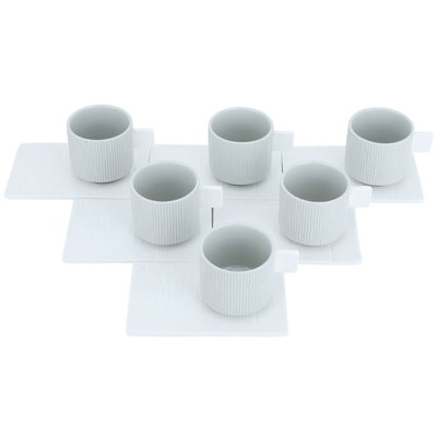 Al Saif Gallery porcelain coffee cup set, 12 pieces - white product image 2
