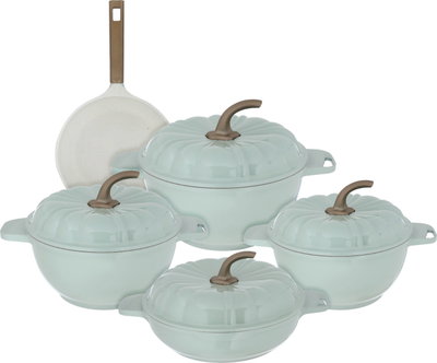 طقم قدور المونيوم السيف غاليري، 9 قطع - اخضر فاتح product image 8