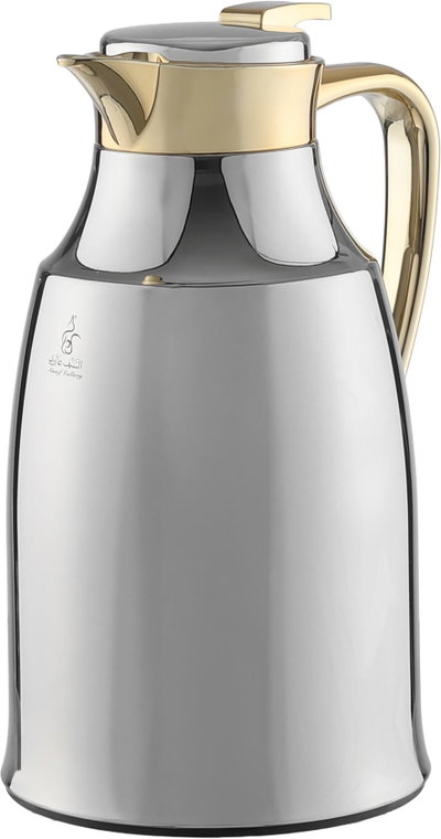 Al Saif Gallery Diriyah Thermos, 1.3 liters, thermal glass inner container, steel outer shell - silver gold product image 4