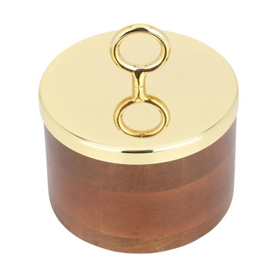 تمرية خشب السيف غاليري، دائري، بغطاء ذهبي - بني product image 2