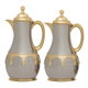 Al Saif Al Ostoura thermos set, 1/0.7 liter, 2 pieces, thermal glass inner container, stainless steel outer shell - silver gold product image 1