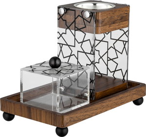 طقم مبخرة خشب اكريلك السيف غاليري، 3 قطع، 23x14x4 سم - خشبي شفاف product image