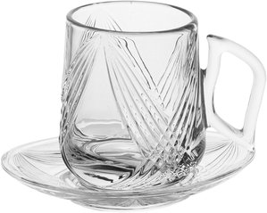 طقم بيالات شاي زجاج السيف غاليري، 12 قطعة، صحون - شفاف product image 2