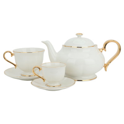 طقم سفرة بورسلان السيف غاليري، خط ذهبي، 60 قطعة - أبيض product image 3