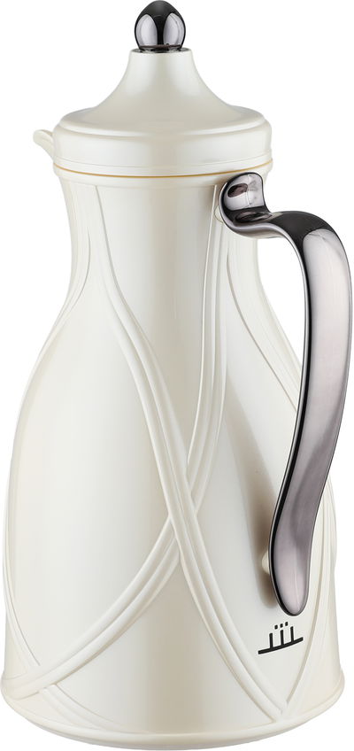 طقم ترامس طيف السيف غاليري، 0.7 / 1 لتر، 2 قطعة، خامة داخلية زجاج، يد أسود، غطاء ضغاط - أبيض لؤلؤي product image 3