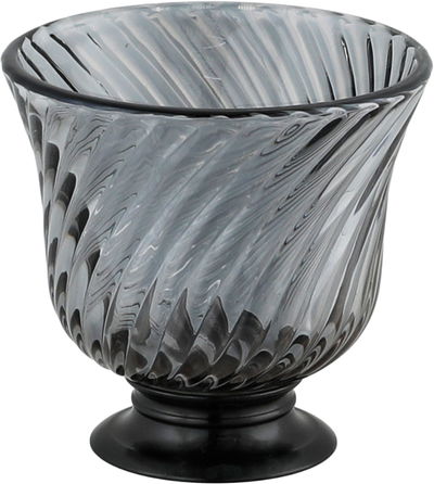 Amber Arabic Coffee Cup Set With Glass Platess, 12 Pieces, 80 Ml, Black Base - Clear product image 2