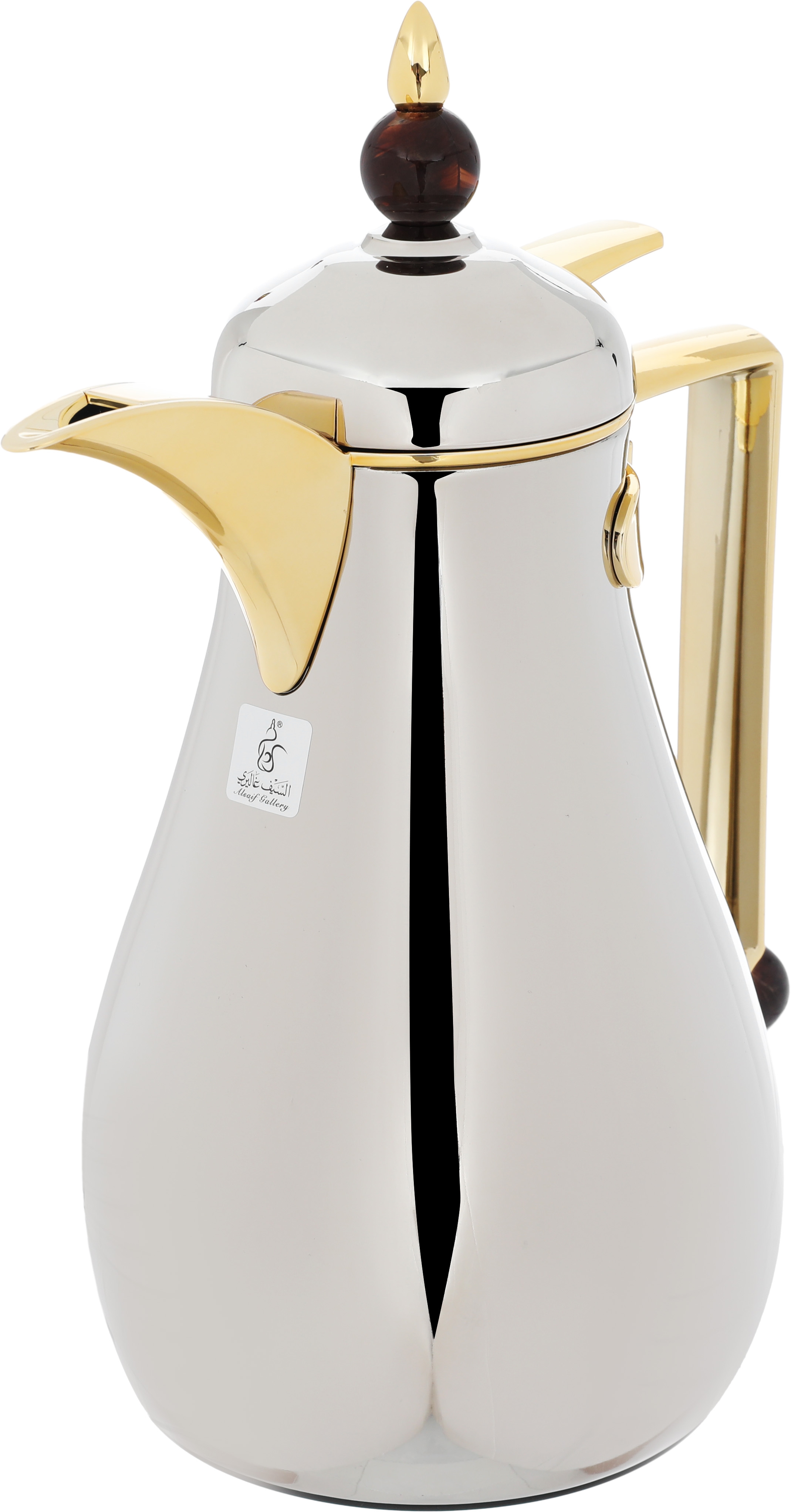 Al Saif Gallery Crystal Thermos Set, 1/0.7 liter, tofaria, thermal glass inner container, steel outer shell - silver product image 4