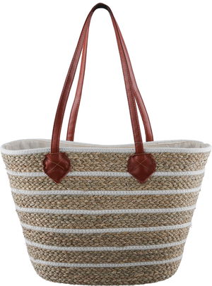 شنطة خوص السيف غاليري، 45x18x31 سم - بيج بني product image