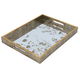 Tofaria Glass Mirror Surface Al Saif Gallery, 30 x 40 x 4 cm, Rectangular Floral Pattern - Beige product image 1