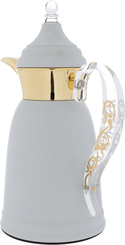 Al Saif Gallery Qamar thermos set, 1 liter, thermal glass inner container, steel outer shell - light gray product image 6