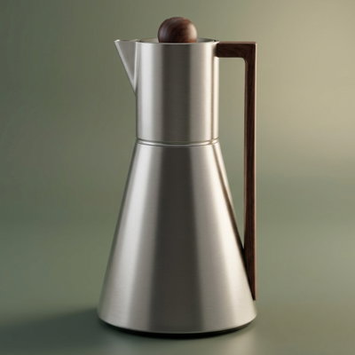 ترمس لينا افريست، 1 لتر، الخامة الداخلية زجاج حراري، ضغاط، يد خشبي - فضي product image 1