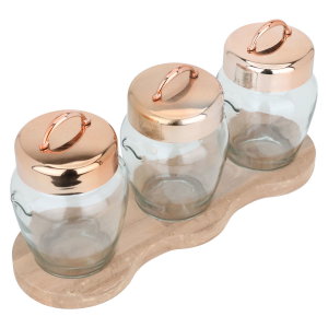 Al Saif Gallery Glass Box Set, 4 Pieces - Clear Brown product image 2