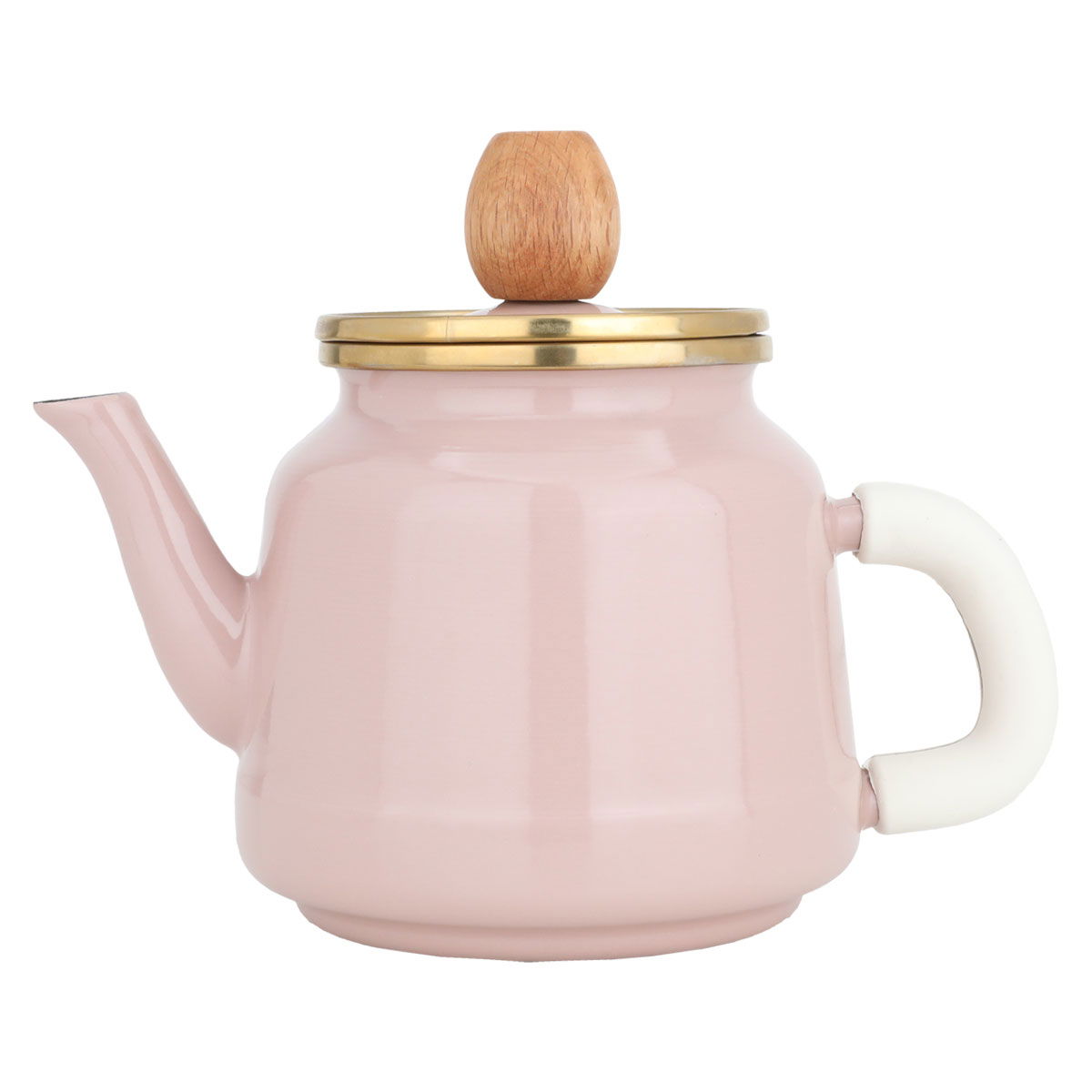 إبريق شاي وردي فاتح بذهبي استيل 1 لتر product image 1
