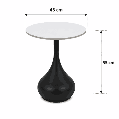 طقم طاولات سيراميك و معدن، 5 قطع - اسود رمادي product image 4