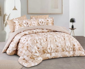 طقم لحاف ساليرنو مايكروفايبر، 240x260 سم، نفرين، 9 قطع - بيج product image 2