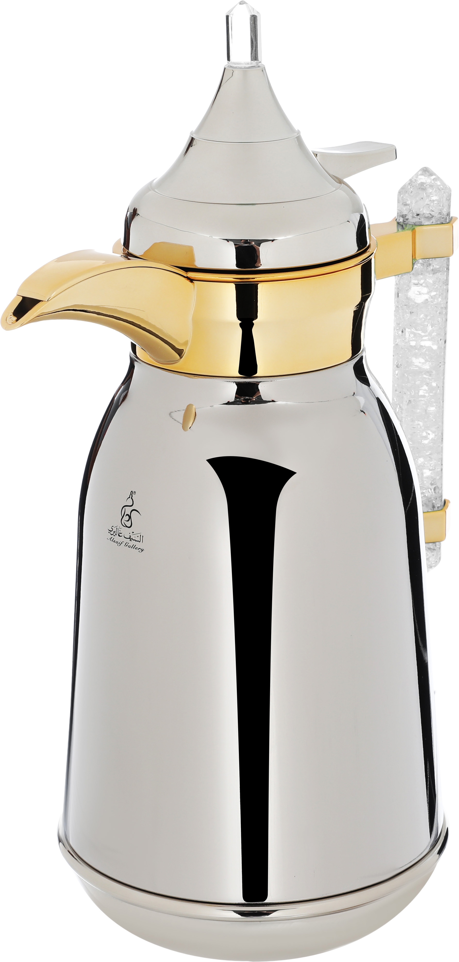 Al Saif Gallery Shahd Steel Thermos Set, 1 Liter/0.75 Liter, 2 Pieces - Silver product image 3