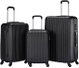 طقم شنط سفر ABS ليمرا، 3 مقاسات، 4 عجلات، WM-215-3PCS - أسود product image 1