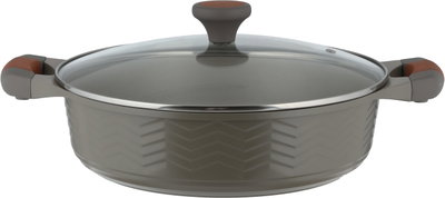 طقم قدور داي كاست الومنيوم روبوست، 9 قطع، غطاء زجاج، يد سيليكون - رمادي product image 3