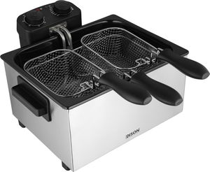 قلاية زيت عميقة ستانلس استيل إديسون، 2520-3000 واط، 130-190 درجة مئوية، TJH250H2 - أسود فضي product image 2