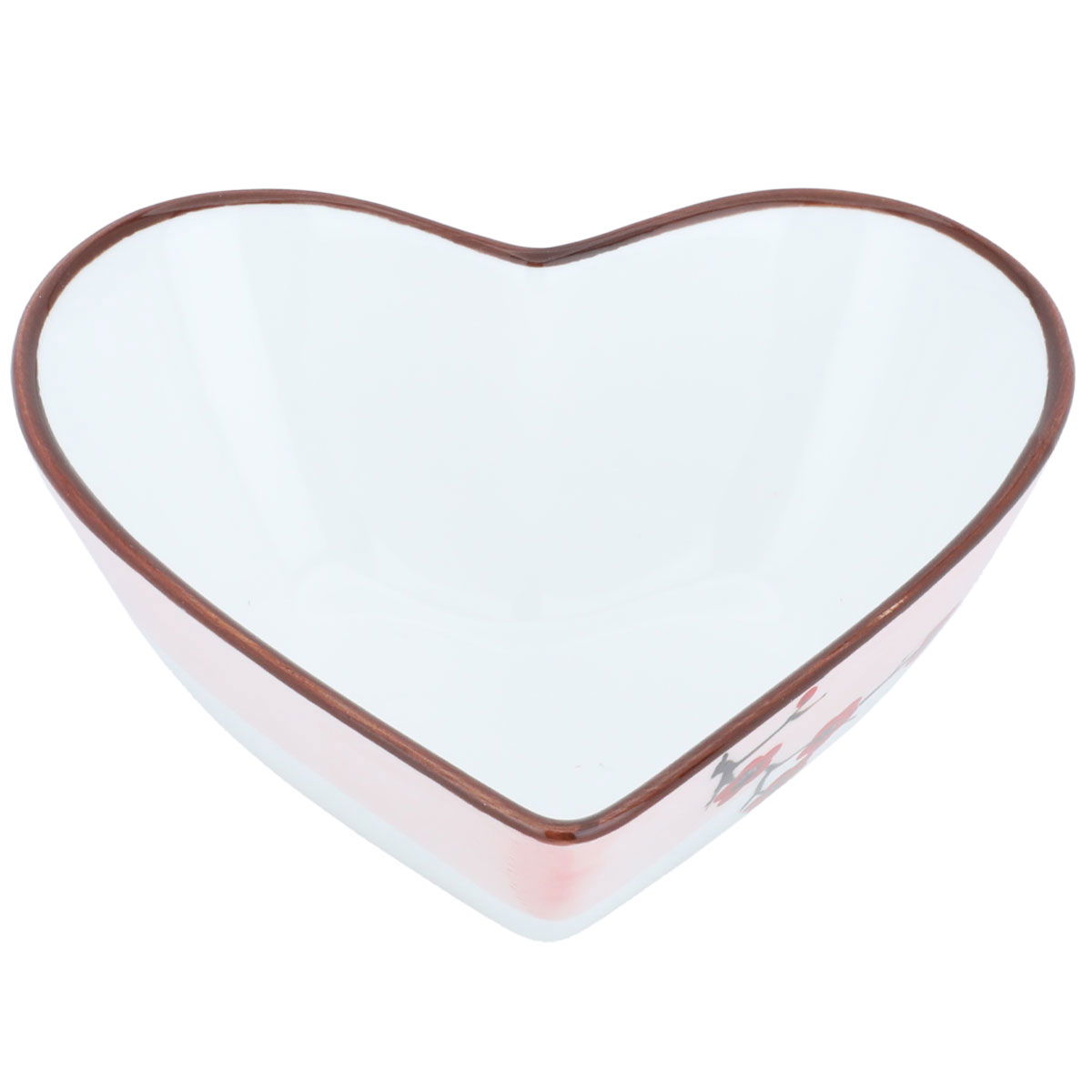 Al Saif Gallery porcelain bowl, 5.5 inches, heart, flower pattern - white product image 2