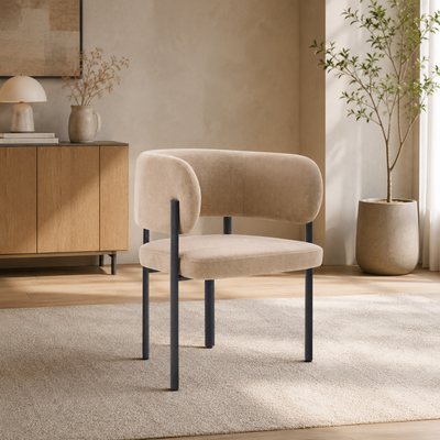 كرسي مودرن حديد ضد الصداء، 75×56×58 سم، قماش شانيل - كوفي product image 4
