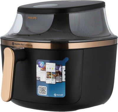قلاية هوائية فيليبس، 1700 واط، 6.2 لتر، 16 وظيفة، NA332/00 - اسود ذهبي product image 2