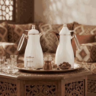 طقم ترامس فلوة السيف غاليري، قطعتين، 1/1 لتر، حافظة داخلية زجاج حراري - لؤلؤي product image 2