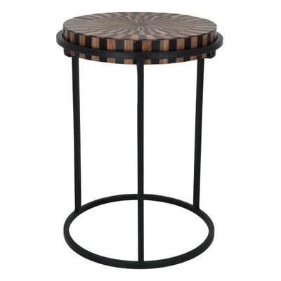 Al Saif Gallery Wooden Serving Table, Round - Brown product image 1