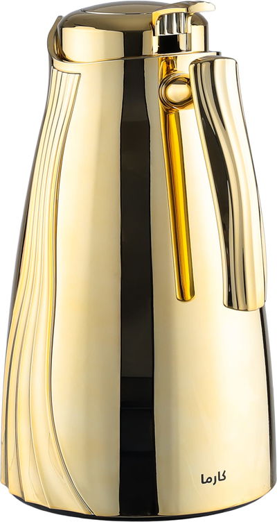 Al Saif Gallery Karma thermos set, 1 liter, 2 pieces, thermal glass inner shell, plastic outer shell - gold product image 6