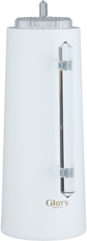 ترمس لين جلوري، 1 لتر،حافظة داخلية زجاج، ضغاط، يد شفاف - أبيض product image 2