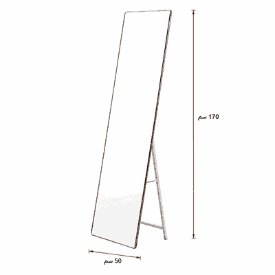 مراية ستاند زجاج، 170×50 سم، ستاند معدن - بني product image 3