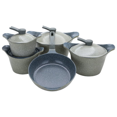 Al Saif Gallery granite cookware set, 9 pieces _ gray product image 2