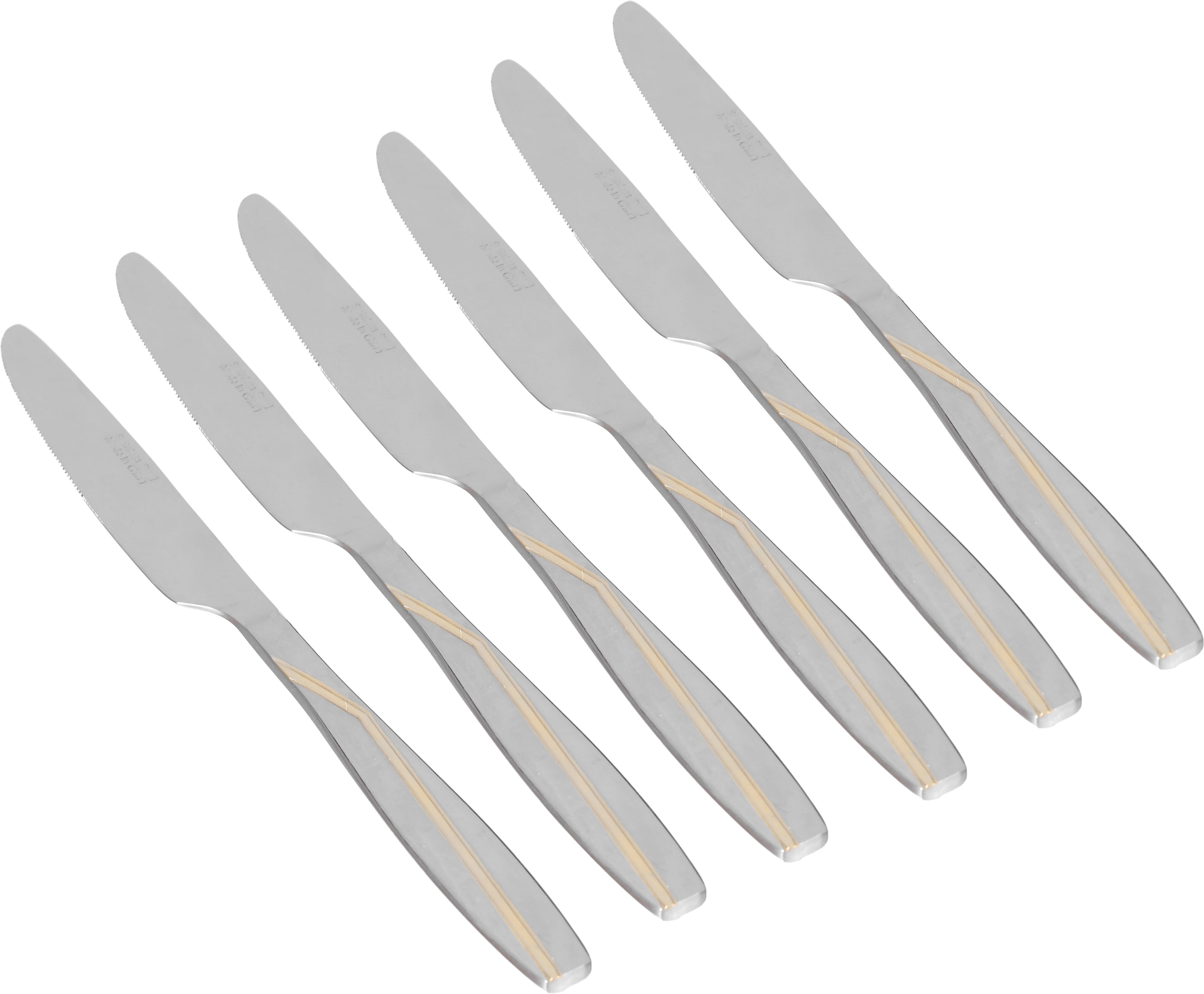 Al Saif Gallery Steel Fruit Knife Set, Gold Engraved, 6 Pieces - White product image 1