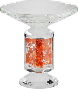 Al Saif Gallery Glass Serving Stand, 15x15x16 cm, Small Size, Base - Transparent Orange product image