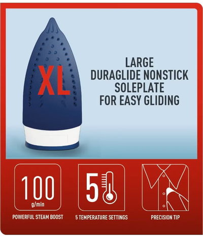 كاوية تيفال ايزي ستيم، 1200 واط، 220 مل، 5 اعدادات، FV1941M0 - أزرق product image 4
